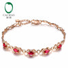 18KT/750 Rose Gold 1.82 ct Natural Ruby & 0.20 ct Round Cut Diamond Engagement Gemstone Bracelets Jewelry