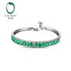 8.0 ct Natural Emerald 18KT/750 White Gold 0.7 ct Full Cut Diamond Bracelet bangle Jewelry Gemstone