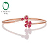 Jewelry 1.79ct Natural Ruby and 0.19ct Pave Diamond 18K Rose Gold Gemstone Bracelet