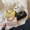 Candy Color Graceful Women's Bag 2022 Chain Single Shoulder Slant Ring Bag Simple Metal Decoration Small Square
