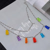 Candy Color Gummy Mini Bear Necklace for Women Christmas Gifts  Collare Star Pendants Necklaces Jewelry Femme Bijoux