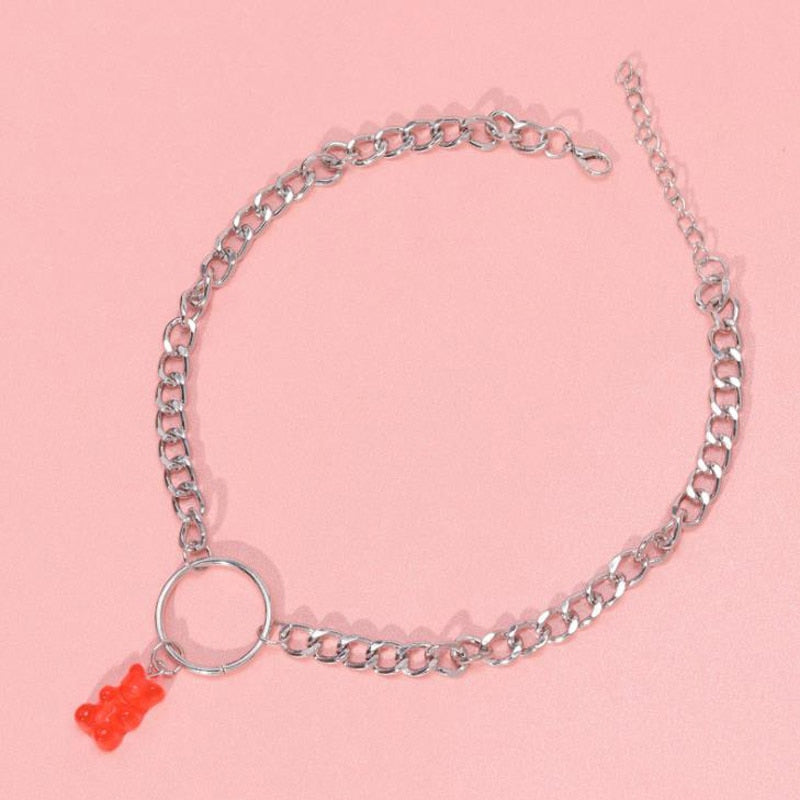 Candy Color Gummy Mini Bear Necklace for Women Christmas Gifts  Collare Star Pendants Necklaces Jewelry Femme Bijoux
