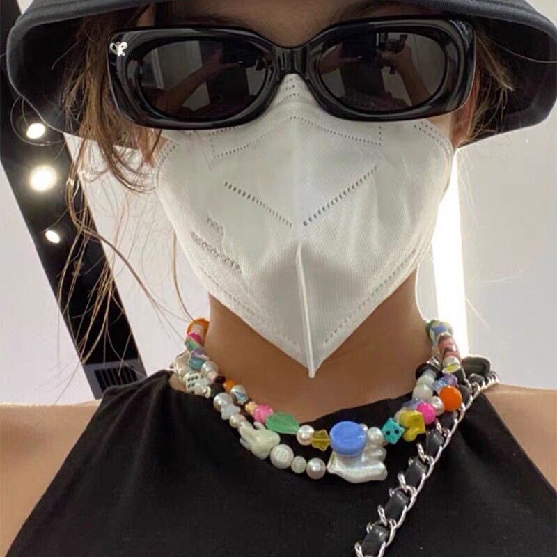 Candy Color Strawberry Apple Lemon Watermelon Star Pearl Fruit Soft Pottery Necklace For Women party Jewelry 2021 New