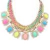 Candy Colors Sweet Fashion Big Bib Necklace Gem Stone Rhinestone Weave Pendant Necklaces for Women Party Jewelry Colares