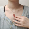 Carnelian Crystal Necklace Creative Natural Stone Pendant Hexagonal Crystal Wire Winding Necklace For Women