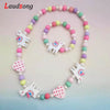 Cartoon Colorful Wooden Unicorn Flower Animal Child Sweater Necklace Bracelet Girl's Gifts Children's Jewelry Kids Toys