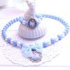 Cartoons Children's Princess Acrylic Pearls Beaded Sweater Necklace Bracelet for Girls Christmas Gifts Kids Jewelry Choker