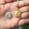 Carved Coin Necklace For Women Stainless Steel Rose Flower Long Chain Necklaces Pendant Collares Vintage Choker Boho Jewelry