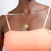 Carved Coin Necklace For Women Stainless Steel Rose Flower Long Chain Necklaces Pendant Collares Vintage Choker Boho Jewelry
