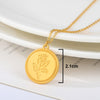 Carved Coin Necklace For Women Stainless Steel Rose Flower Long Chain Necklaces Pendant Collares Vintage Choker Boho Jewelry