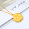 Carved Coin Necklace For Women Stainless Steel Rose Flower Long Chain Necklaces Pendant Collares Vintage Choker Boho Jewelry