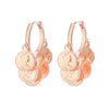 Carved Coins Charms Earrings Rose Gold Queen Face Stainless Steel Hoop Earring Jewelry Party Gifts Women Accessories