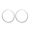Carving 71mm/7.1cm Women's Hoop Earrings 925 Stamp Silver Color Big Earrings  Charm Jewelry 2022 Christmas GaaBou