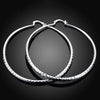 Carving 71mm/7.1cm Women's Hoop Earrings 925 Stamp Silver Color Big Earrings  Charm Jewelry 2022 Christmas GaaBou