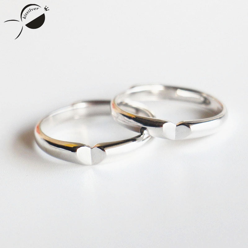 Carving Letter Sterling Silver S925 Couple Rings Finger Rings Heart Men Wedding Lover Gift Engagement Jewelry Rings For Women