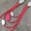 Casual Red Long Statement Necklace Women Rubber Rope Chain Chunky Necklaces office lady Jewelry