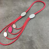 Casual Red Long Statement Necklace Women Rubber Rope Chain Chunky Necklaces office lady Jewelry