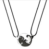 Cat Yin Yang Necklace Cat Cat puzzle necklace couple necklace Matching Necklace for Couples Friendship Necklace  couple jewelry