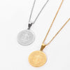 Catholic Priest Saint Benedict Round Pendant Necklace Men's Necklace Metal Cross Pattern Pendant Accessory Party Jewelry