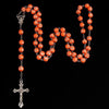 Catholic Star Maria Necklace Imitation Water Brick Crystal Rosary Cross Necklace Statement Colored Beads Cross Religious Necklac