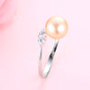 8-9 mm High Luster 100% Natural Pearl Women Engagement Rings AAA Shiny Crystal 925 Sterling Silver Jewelry