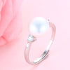 Real Natural Pearl Wedding Ring Fashion 925 Sterling Silver Women Engagement Zircon Ring Elegant Jewelry Gifts