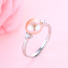 Real Natural Pearl Wedding Ring Fashion 925 Sterling Silver Women Engagement Zircon Ring Elegant Jewelry Gifts