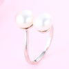 Cauuev2020 Fashion 100% Double PearlsNatural Pearl Ring Jewelry 925 Sterling Silver Interlaced Rings Pearl Wedding Rings jewelry