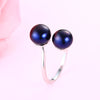 Cauuev2020 Fashion 100% Double PearlsNatural Pearl Ring Jewelry 925 Sterling Silver Interlaced Rings Pearl Wedding Rings jewelry
