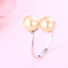 Cauuev2020 Fashion 100% Double PearlsNatural Pearl Ring Jewelry 925 Sterling Silver Interlaced Rings Pearl Wedding Rings jewelry