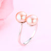 Cauuev2020 Fashion 100% Double PearlsNatural Pearl Ring Jewelry 925 Sterling Silver Interlaced Rings Pearl Wedding Rings jewelry