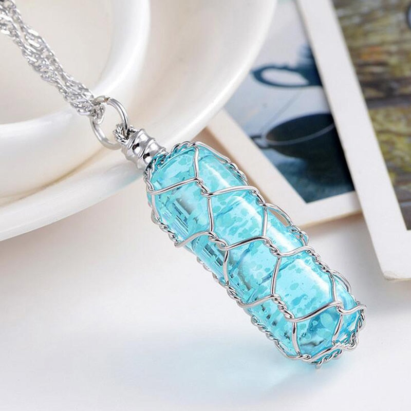 fashion New Creative Luminous Crystal Cylindrical Pendant necklace Glow In The Dark charming Necklace fine jewelry