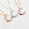 Celestial Jewelry Crescent Moon Necklace for Women Bear Bijoux Femme Gold Color Crystal Necklace BFF Collares Mujer