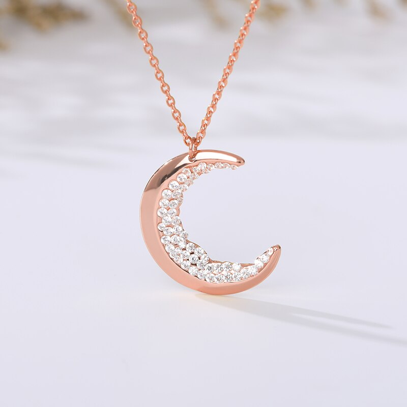 Celestial Jewelry Crescent Moon Necklace for Women Bear Bijoux Femme Gold Color Crystal Necklace BFF Collares Mujer