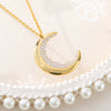 Celestial Jewelry Crescent Moon Necklace for Women Bear Bijoux Femme Gold Color Crystal Necklace BFF Collares Mujer