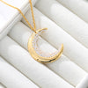 Celestial Jewelry Crescent Moon Necklace for Women Bear Bijoux Femme Gold Color Crystal Necklace BFF Collares Mujer