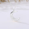 Celestial Jewelry Crescent Moon Necklace for Women Bear Bijoux Femme Gold Color Crystal Necklace BFF Collares Mujer