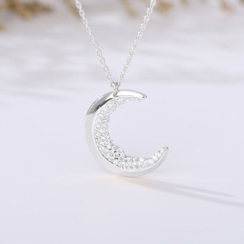 Celestial Jewelry Crescent Moon Necklace for Women Bear Bijoux Femme Gold Color Crystal Necklace BFF Collares Mujer