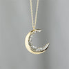 Celestial Jewelry Crescent Moon Necklace for Women Bear Bijoux Femme Gold Color Crystal Necklace BFF Collares Mujer