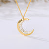 Celestial Jewelry Crescent Moon Necklace for Women Bear Bijoux Femme Gold Color Crystal Necklace BFF Collares Mujer