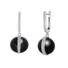 Ceramic Jewelry Accessories 925 Sterling Silver CZ Female Dangle Ball Bead Eardrop fit For Party Wedding Jewelry