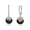 Ceramic Jewelry Accessories 925 Sterling Silver CZ Female Dangle Ball Bead Eardrop fit For Party Wedding Jewelry