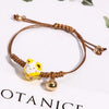 Ceramic Lucky Cat Bell Bracelet Female Student Girlfriends Hand-woven Red Colors Rope Bangle