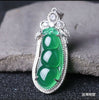 Certificate Sterling silver S925 18KGP Natural Gold Inlaid Green Jade Buddha Pendant Chain Necklace Gemstone Wholesale