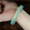 Certificate bangles jade jewelry NATURE BEAUTIFUL Women Sweet white charm Silk Green jade bangle bracelet luck 58-64MM with box