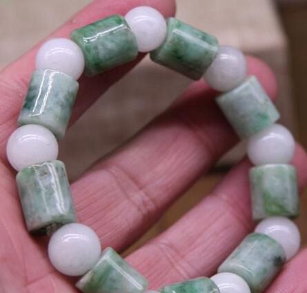 Certified Natural Green Grade A Jade Emerald Bead Bracelet Bangle