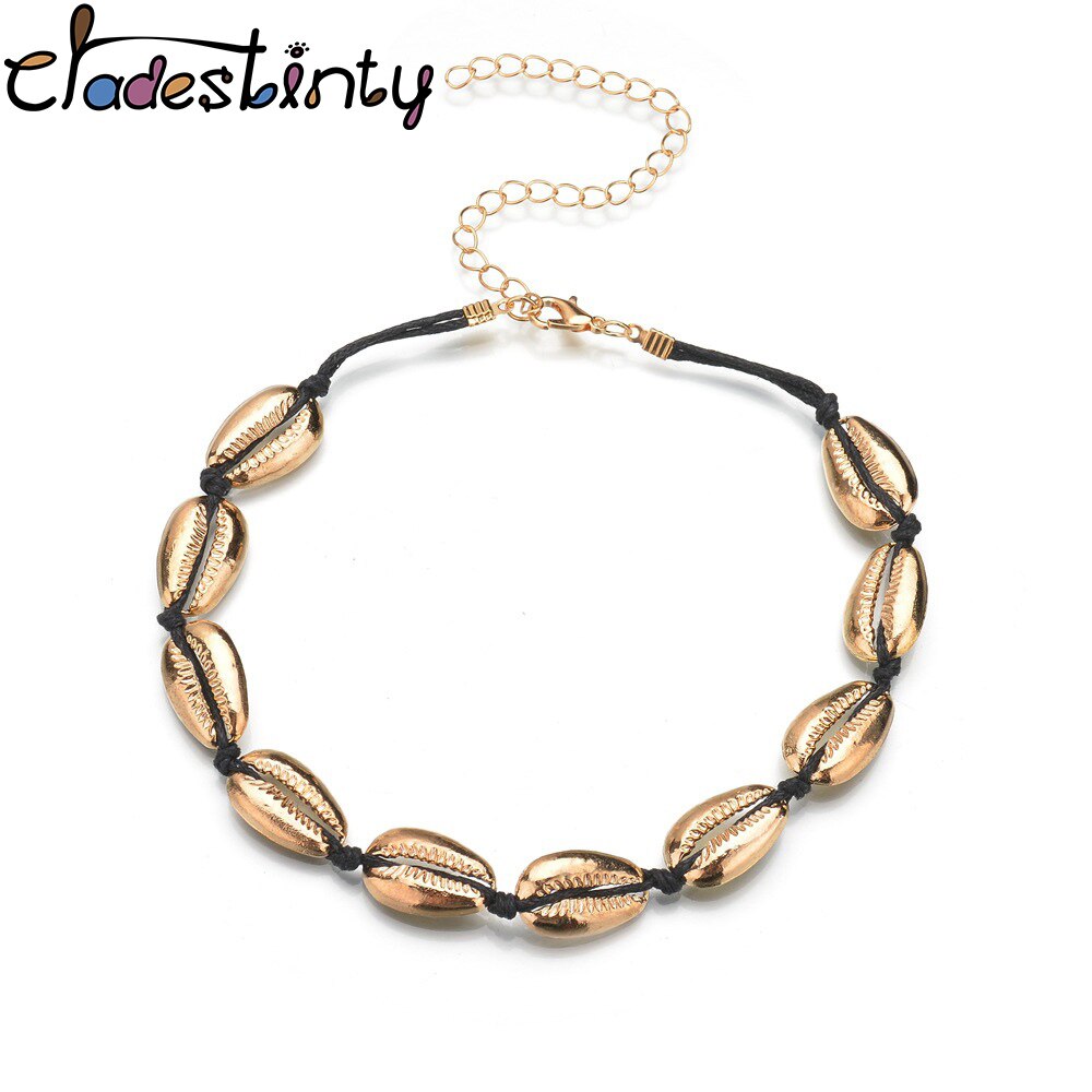 Chadestinty Bohemian Chokers Necklaces Gold Silver Color Choker Necklace Boho Beach Women Jewelry chocker collares