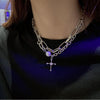 Chain Around the Neck Cross Necklace For Women Pendant Vintage Multilayer Jewelry Hip-Hop Gothic Style Clavicle Chokers
