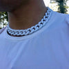 Chain Choker Cuban Curb White Acrylic Thick Necklace Mens Womans Jewellery Super Thick