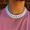 Chain Choker Cuban Curb White Acrylic Thick Necklace Mens Womans Jewellery Super Thick